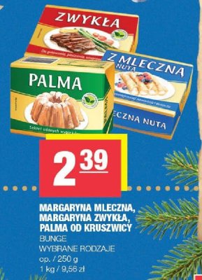 Margaryna mleczna, margaryna zwykła, palma od kruszwicy BUNGE wybrane rodzaje promocja w SPAR