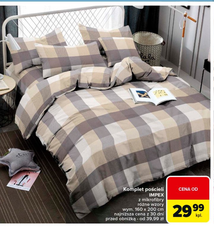 Komplet pościeli dwustronnej rozm. 160 x 200 cm + 2 x 70 x 80 cm Impex promocja w Carrefour