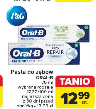 Pasta do zębów intensywna pielęgnacja dziąseł & ochrona przed bakteriami Oral-b professional promocja