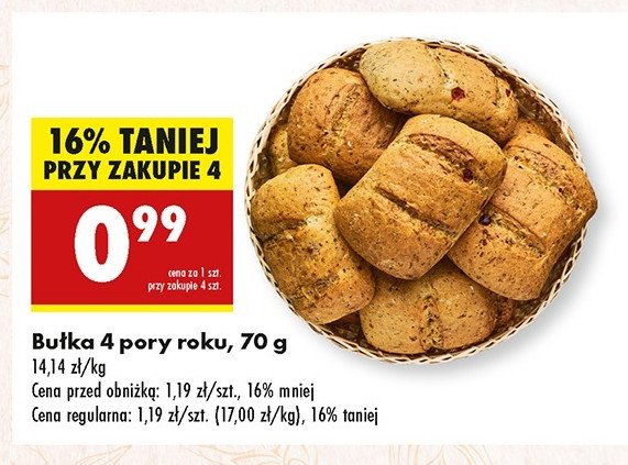 Bułka 4 pory roku promocja w Biedronka