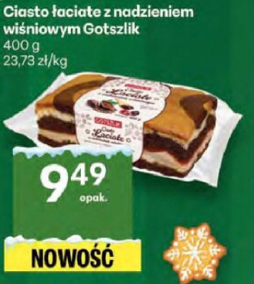 Ciasto łaciate z nadzieniem wiśniowym Gotszlik promocja w Delikatesy Centrum