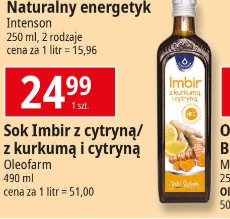 Sok imbir z cytryną Oleofarm promocja