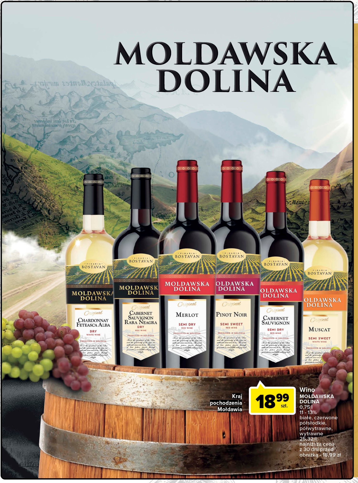 Wino Mo艂dawska dolina cabernet sauvignon & rara neagra promocja