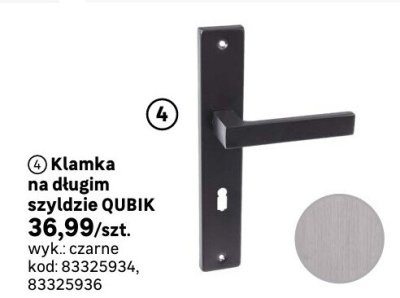 Klamka na długim szyldzie QUBIK czarna Artens promocja w Leroy Merlin