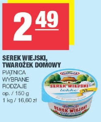 Serek wiejski, twarożek domowy Piątnica wybrane rodzaje promocja w SPAR