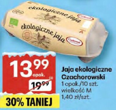 Jaja ekologiczne Czachorowski promocja w Delikatesy Centrum