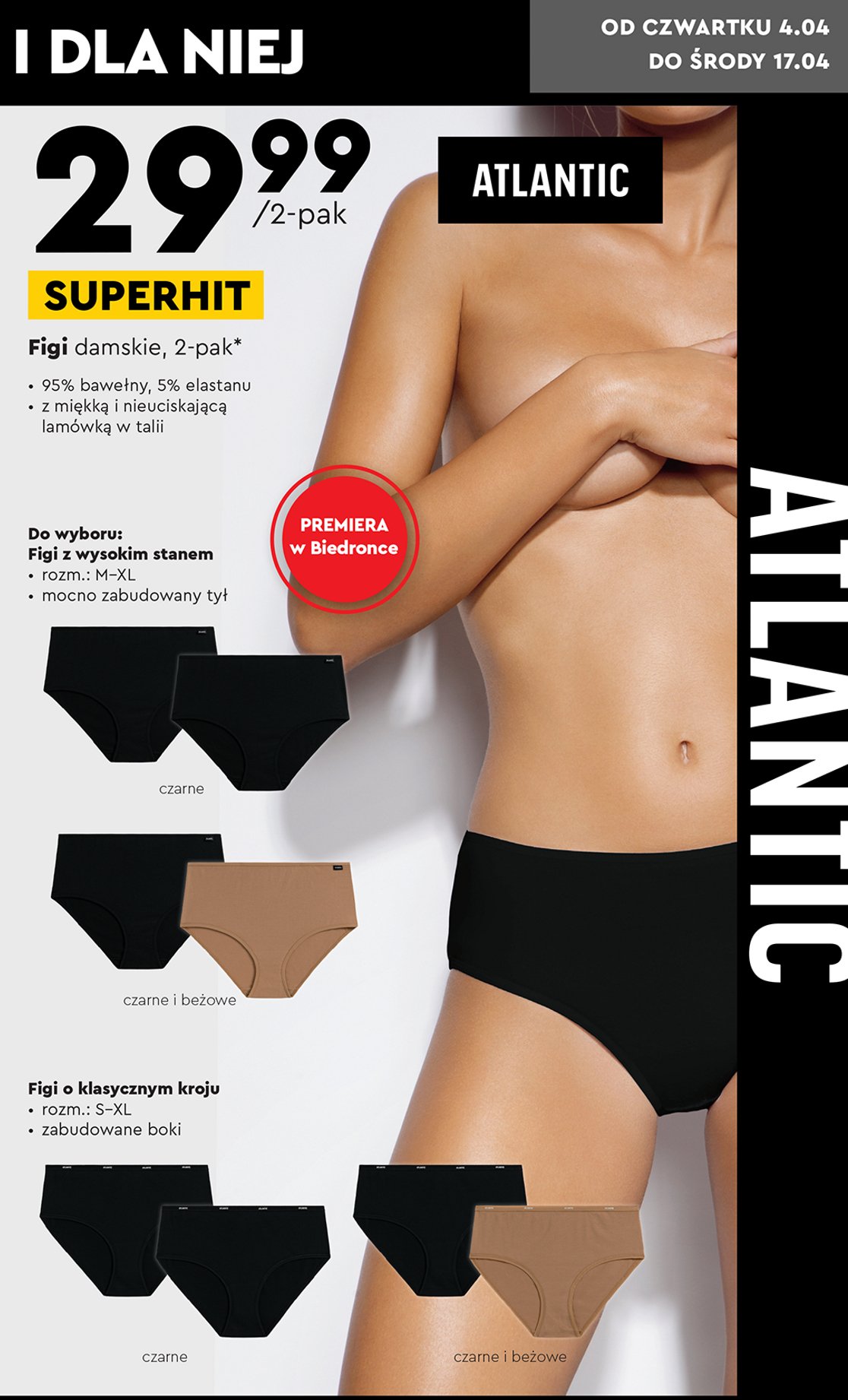 Figi damskie rozm. s-xl Atlantic underwear promocja