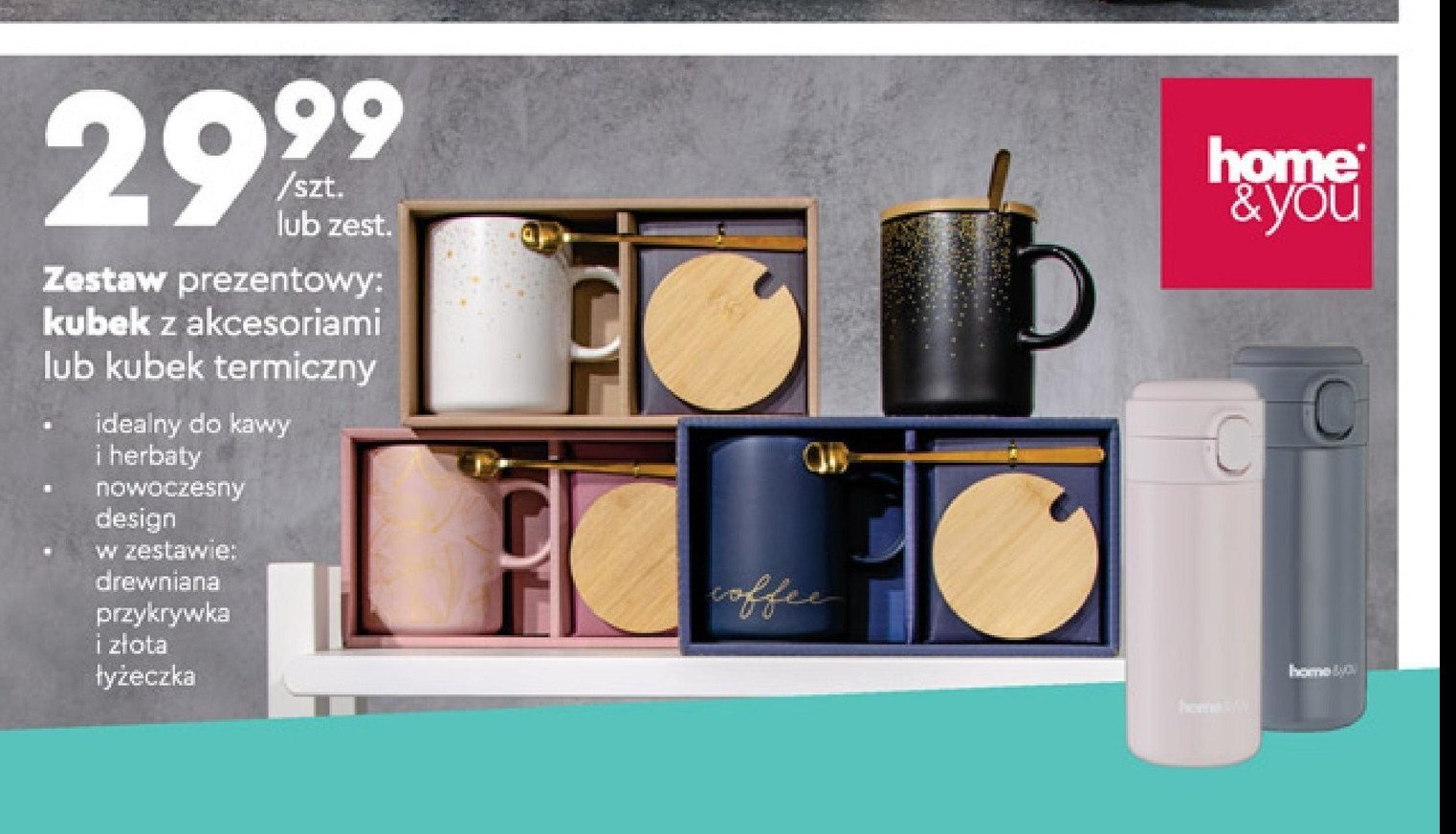 Kubek termiczny bia艂y Home&you promocja
