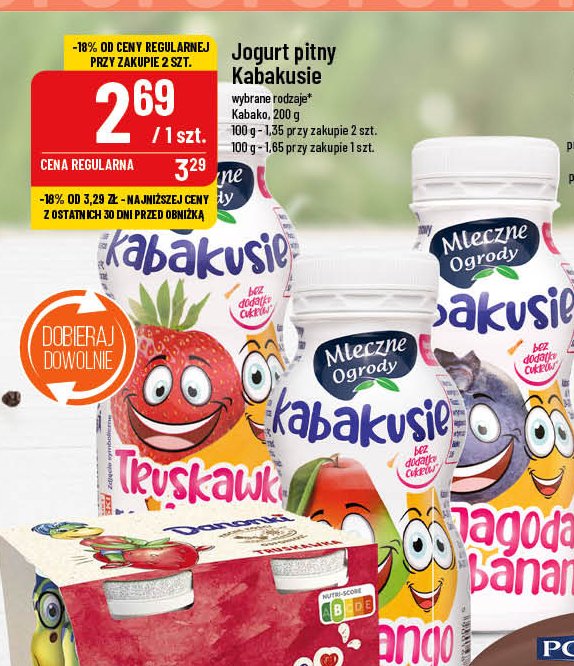 Jogurt kabakusie truskawka i banan Mleczne ogrody promocja