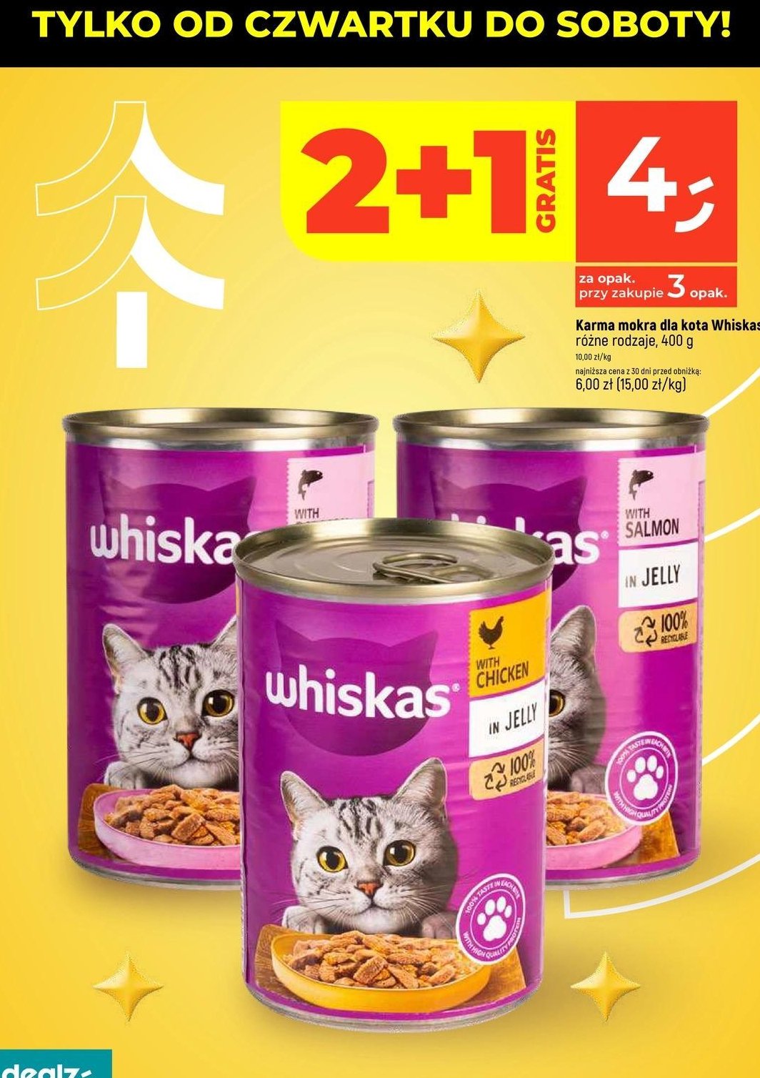 Karma dla kota łosoś Whiskas promocja w Dealz