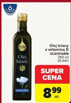 Olej lniany z witaminą D OLEOFARM promocja w Carrefour