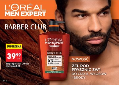 Żel pod prysznic L'Oreal Men Expert Barber Club 1 l promocja w Biedronka