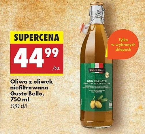 Oliwa z oliwek non filtrato Gustobello promocja