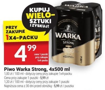 Piwo Warka Strong 4x500ml promocja w Twój Market