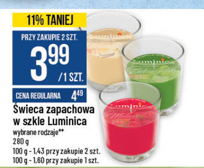 Świeca zapachowa truskawka Luminica promocja