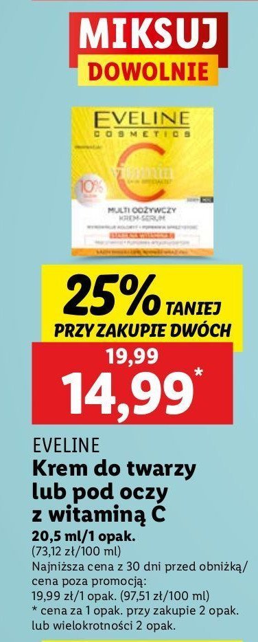 Krem-serum multiodżywczy EVELINE VIT C promocja