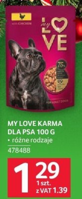 Karma My Love dla psa 100 g promocja w Selgros