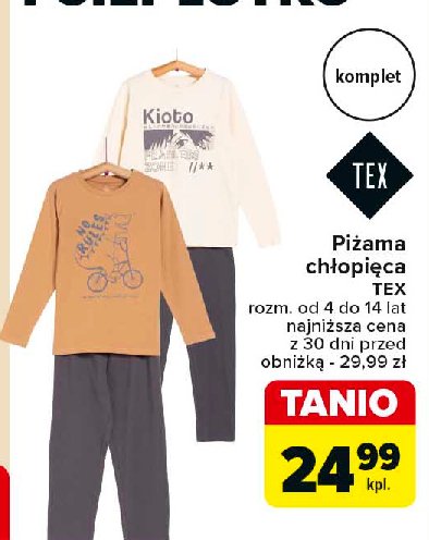 Piżama chłopięca 4-14 lat Tex promocja w Carrefour