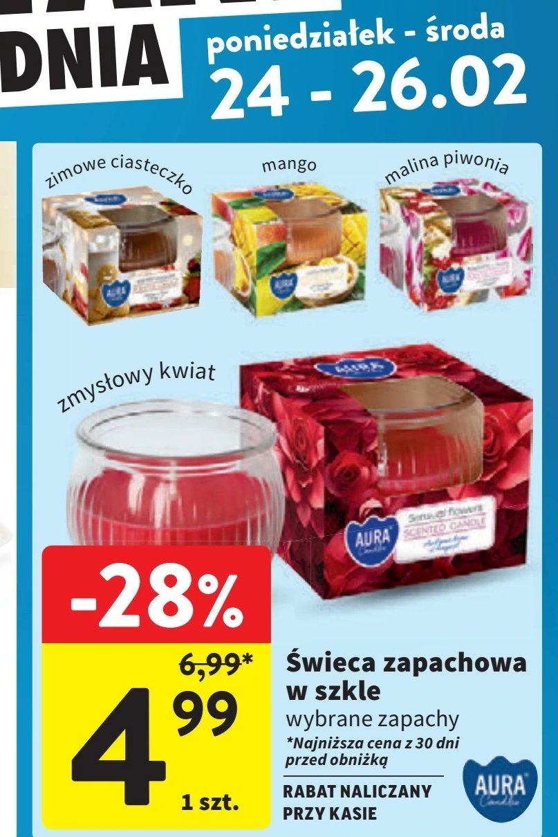 Świeca w szkle AURA promocja