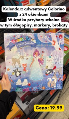 Kalendarz adwentowy Colorino z 24 okienkami promocja w Kaufland
