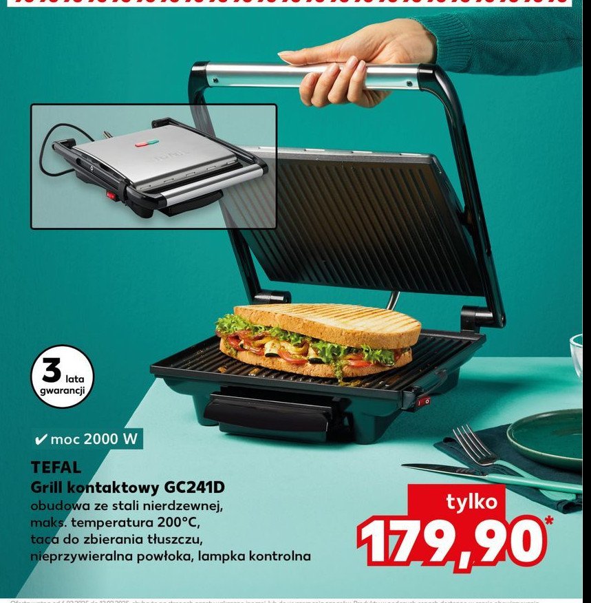 Grill elektryczny gc241d Tefal promocja w Kaufland