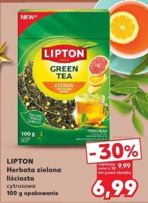 Herbata LIPTON zielona liściasta cytrusowa promocja w Kaufland