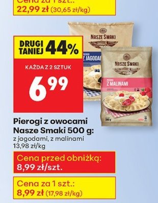 Pierogi z owocami Nasze Smaki 500 g z jagodami, z malinami promocja w Biedronka