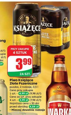 Piwo Książęce Złote Pszeniczne promocja w Dino