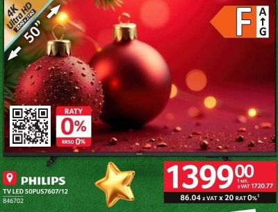Telewizor LED Philips 50PUS7607/12 promocja w Selgros