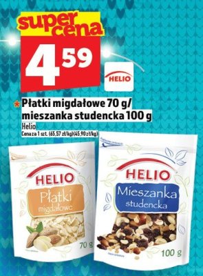 Płatki migdałowe Helio 70g / mieszanka studencka 100g promocja w TOPAZ