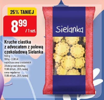 Kruche ciastka z advocatem z polewą czekoladową Sielanka promocja w POLOmarket