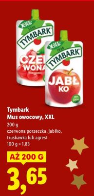 Mus owocowy XXL  truskawka  promocja w Lidl