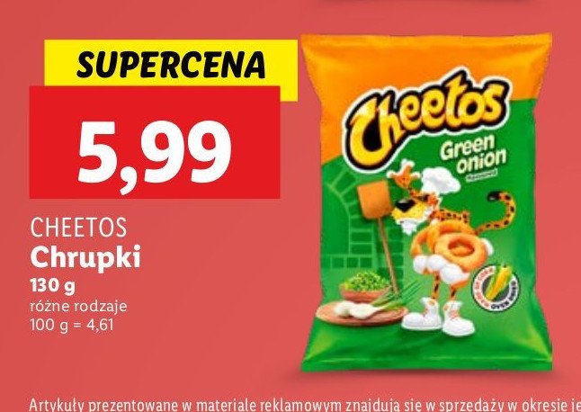 Chrupki zielona cebulka Cheetos promocja w Lidl