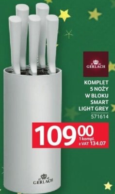 Komplet 5 noży w bloku Smart Light Grey Gerlach promocja w Selgros