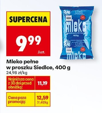 Mleko pełne w proszku Siedlce, 400 g promocja w Biedronka