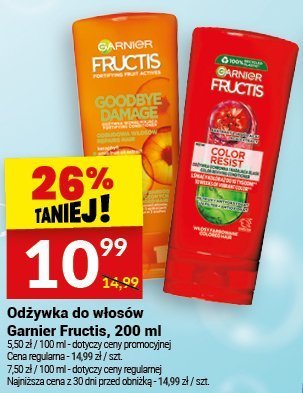 Odżywka do włosów Garnier Fructis, 200 ml promocja w Twój Market
