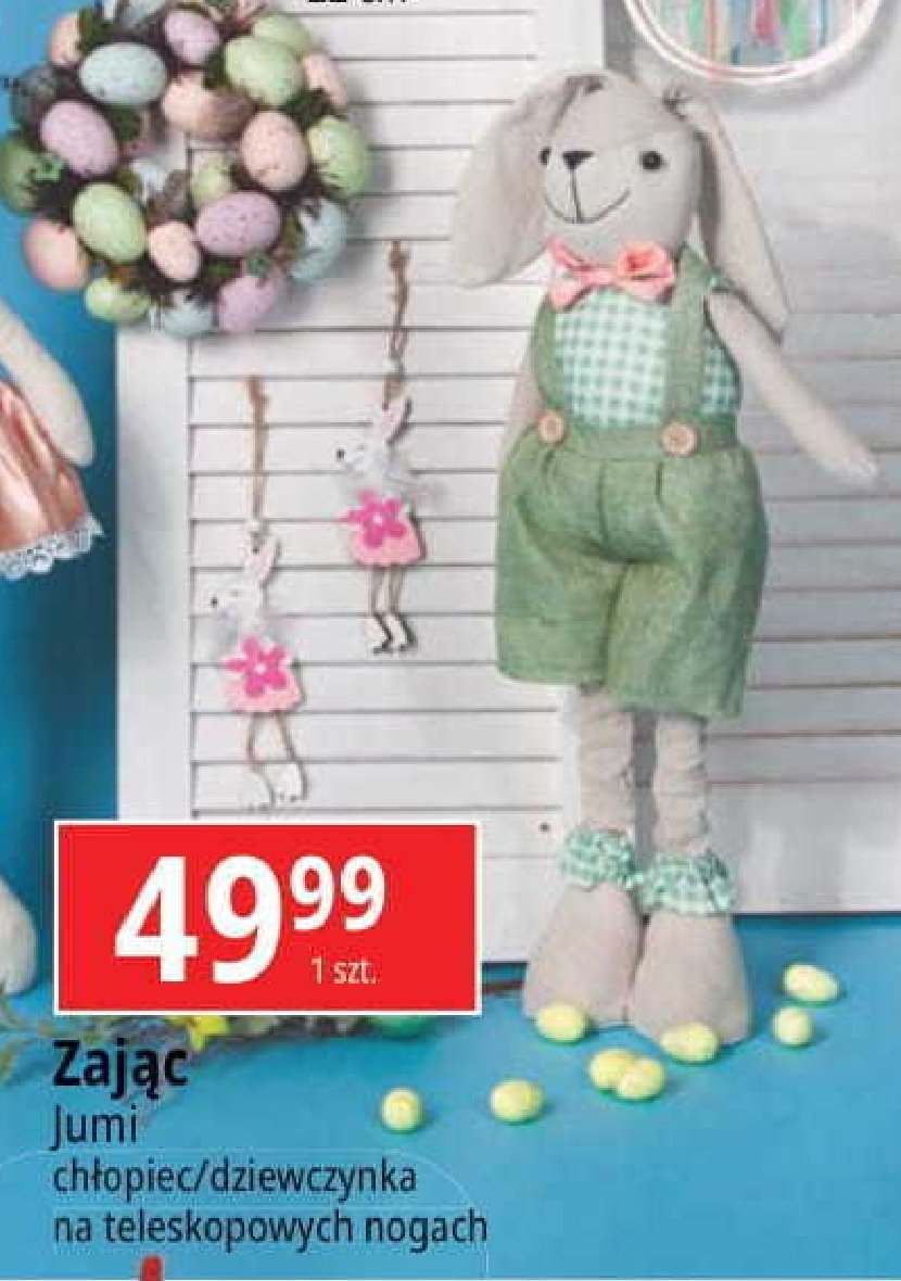 Zaj膮c na nogach teleskopowych dziewczynka 75 cm Jumi promocja