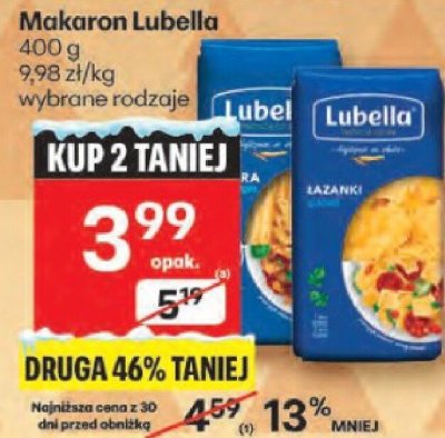 Makaron Lubella wybrane rodzaje promocja w Delikatesy Centrum