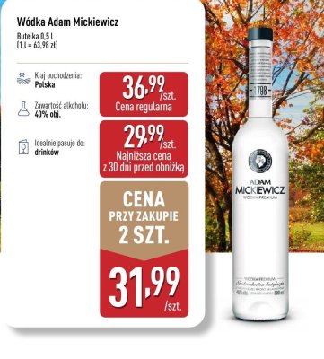 Wódka Adam Mickiewicz promocja w Aldi