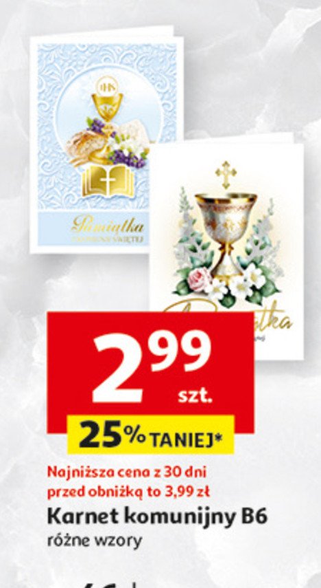 Karnet komunijny b6 promocja w Auchan