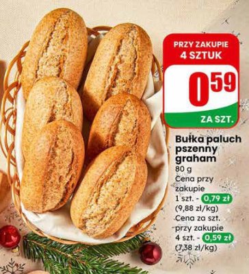 Bułka paluch pszenny graham promocja w Dino
