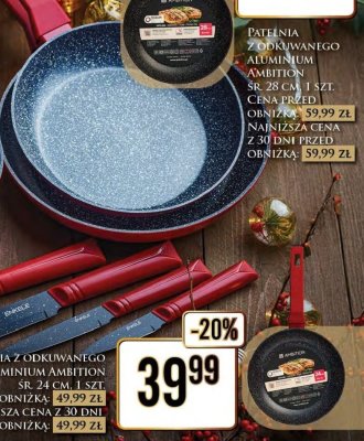 Patelnia z odkuwanego aluminium 24 cm promocja w Dino
