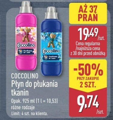 Płyn do płukania tkanin Coccolino różne rodzaje promocja w Aldi