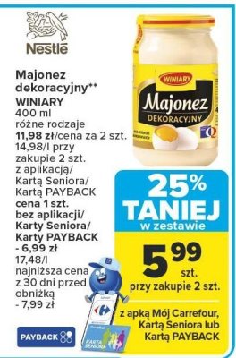 Majonez dekoracyjny WINIARY promocja w Carrefour
