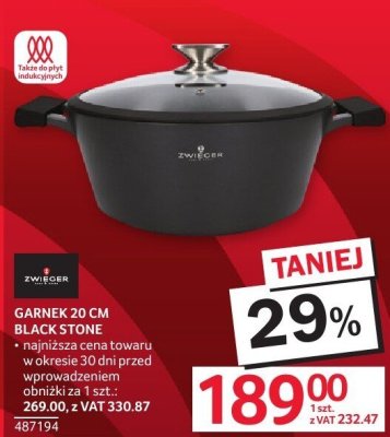 Garnek 20 cm Black Stone Zweger promocja w Selgros