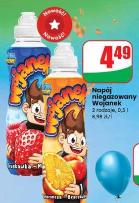 Napój niegazowany Wojanek Pomarańcza-Brzoskwinia promocja w Dino