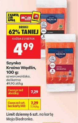 Szynka Kraina Wędlin, 100 g promocja w Biedronka