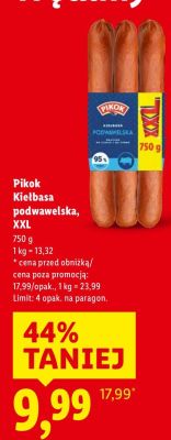 Kiełbasa podwawelska XXL 750g promocja w Lidl