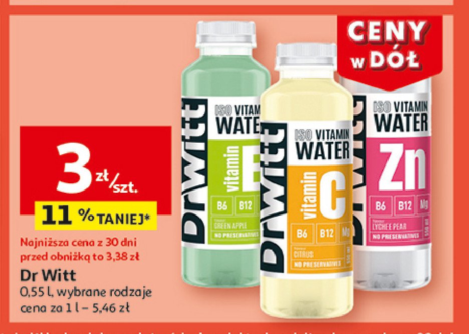 Napój liczi i gruszka Dr witt vitamin water promocja