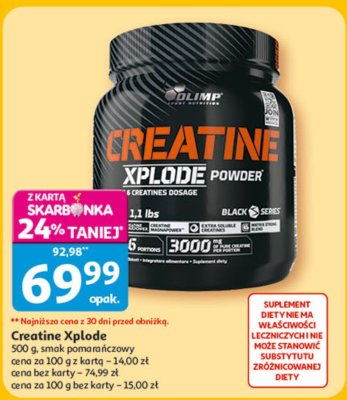 Suplement diety Creatine Xplode 500 g smak pomarańczowy promocja w Auchan